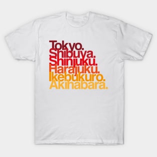 Tokyo Districts (reds) T-Shirt